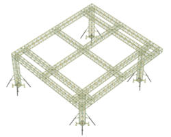 Aluminum structure frame isolated on background. 3d rendering - illustration png