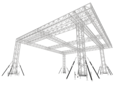 Aluminum structure frame isolated on background. 3d rendering - illustration png