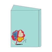 Book paper open or textbook pages with text icon flat cartoon illustration isolated on color background clipart, single book vector