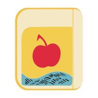 Book paper open or textbook pages with text icon flat cartoon illustration isolated on color background clipart, single book vector