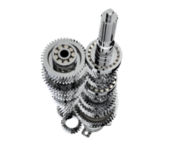 6 Speed transmission on background. 3d rendering - illustration png