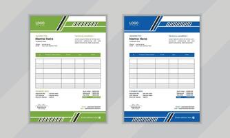 Modern creative professional vactor corporate invoice layout design template for business vector