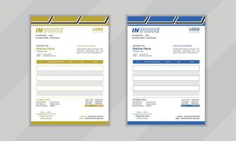 Modern creative professional vactor corporate invoice layout design template for business vector