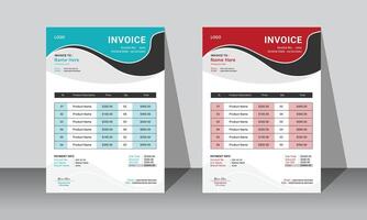 Modern creative professional vactor corporate invoice layout design template for business vector