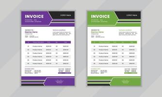Modern creative professional vactor corporate invoice layout design template for business vector