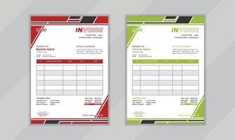 Modern creative professional vactor corporate invoice layout design template for business vector