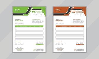 Modern creative professional vactor corporate invoice layout design template for business vector