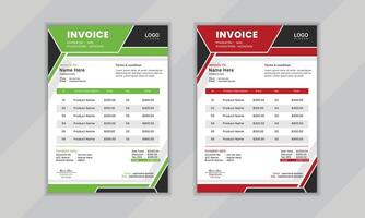 Modern creative professional vactor corporate invoice layout design template for business vector