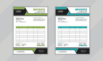 Modern creative professional vactor corporate invoice layout design template for business vector