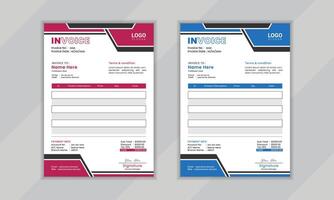 Modern creative professional vactor corporate invoice layout design template for business vector