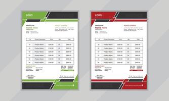 Modern creative professional vactor corporate invoice layout design template for business vector
