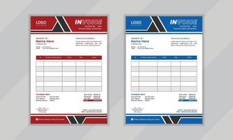 Modern creative professional vactor corporate invoice layout design template for business vector