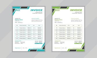 Modern creative professional vactor corporate invoice layout design template for business vector