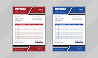 Modern creative professional vactor corporate invoice layout design template for business vector
