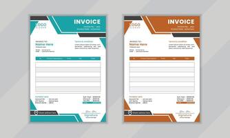 Modern creative professional vactor corporate invoice layout design template for business vector