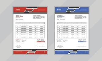 Modern creative professional vactor corporate invoice layout design template for business vector