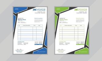 Modern creative professional vactor corporate invoice layout design template for business vector