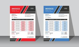 Modern creative professional vactor corporate invoice layout design template for business vector