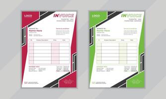 Modern creative professional vactor corporate invoice layout design template for business vector