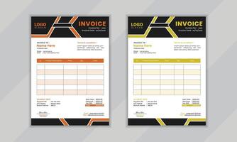 Modern creative professional vactor corporate invoice layout design template for business vector