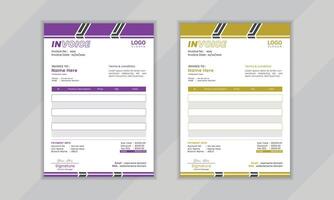 Modern creative professional vactor corporate invoice layout design template for business vector