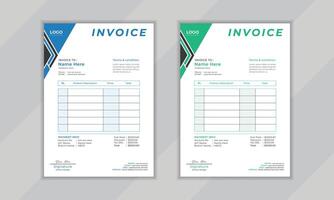 Modern creative professional vactor corporate invoice layout design template for business vector