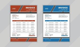 Modern creative professional vactor corporate invoice layout design template for business vector