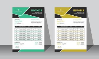Modern creative professional vactor corporate invoice layout design template for business vector