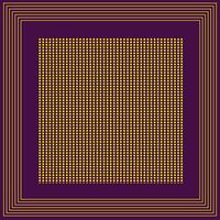 Abstract quadrangular frame in purple color on a gold metal background vector