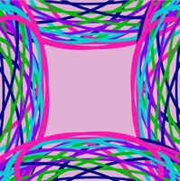 Abstract frame in the form of multi-colored stripes and lines on a pink background vector