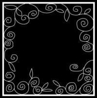 Original white frame on a black background with a beautiful spiral pattern vector