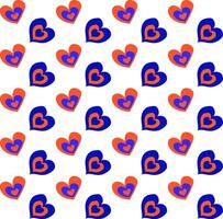 Seamless pattern in the form of red and blue hearts on a white background vector