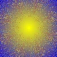Beautiful background with a delicate pattern of blue and gold colors in a linear style vector