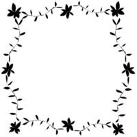 Abstract quadrangular frame in doodle style on a white background vector