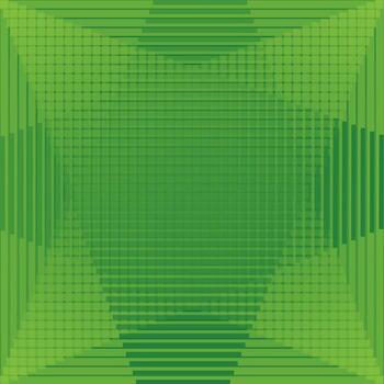 Solid green background with original geometric pattern vector