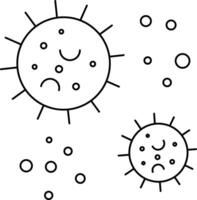 Simple line set of virus icons vector