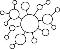 Simple line set of virus icons vector