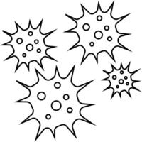 Simple line set of virus icons vector