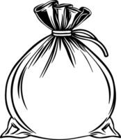 black silhouette of a bag without background vector