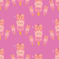 Seamless pattern with cute cartoon pigs, for fabric prints, textiles, gift wrapping paper. children's colorful , flat style vector