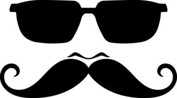 black silhouette of glasses and mustache vector