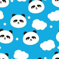 Seamless pattern with cute cartoon panda, for fabric prints, textiles, gift wrapping paper. children's colorful , flat style vector