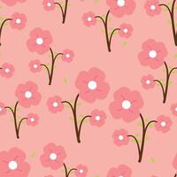 Seamless pattern with cute cartoon flowers, for fabric prints, textiles, gift wrapping paper. children's colorful , flat style vector