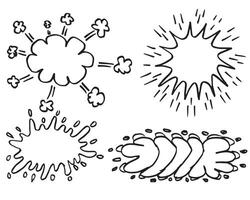 Hand drawn set of speech bubbles. vector