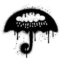 Spray Painted Graffiti umbrella icon Sprayed isolated with a white background.eps 10. vector
