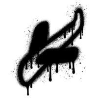 Spray Painted Graffiti airplane isolated with a white background. EPS 10. vector