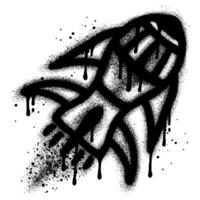 Spray Painted Graffiti rocket ship isolated with a white background. EPS 10. vector