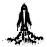 Spray Painted Graffiti rocket ship isolated with a white background. EPS 10. vector