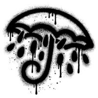 Spray Painted Graffiti umbrella icon Sprayed isolated with a white background.eps 10. vector