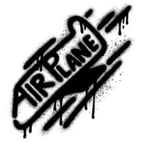 Spray Painted Graffiti airplane isolated with a white background. EPS 10. vector